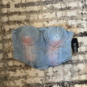 AFRM Denim Bustier Top